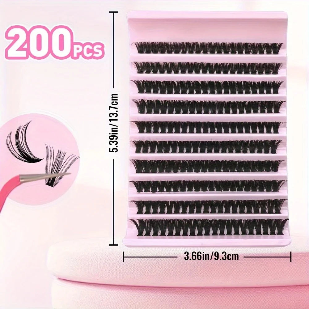 Glamlash Pro Cluster Extension Kit - 40D Lash Bond & Seal Included