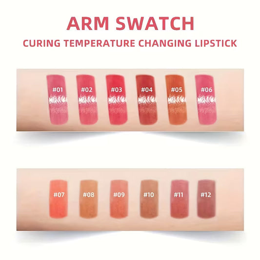 LMG Broths 12 Colors Thermochromic Lipstick Set Color Changing Capsule Lipsticks Moisturizing Long Lasting Lip Balm