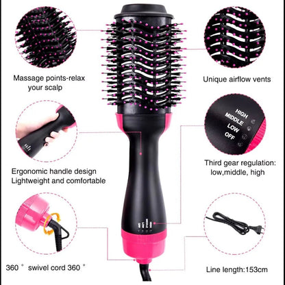 Hair volumizer and smoothing brush tool
