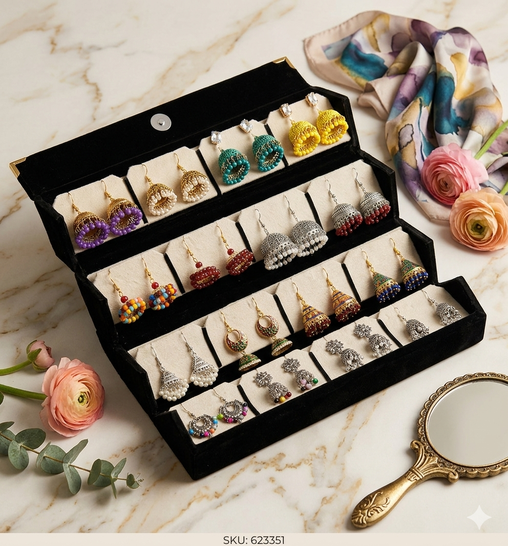 Premium 16 Pairs Jhumka Box
