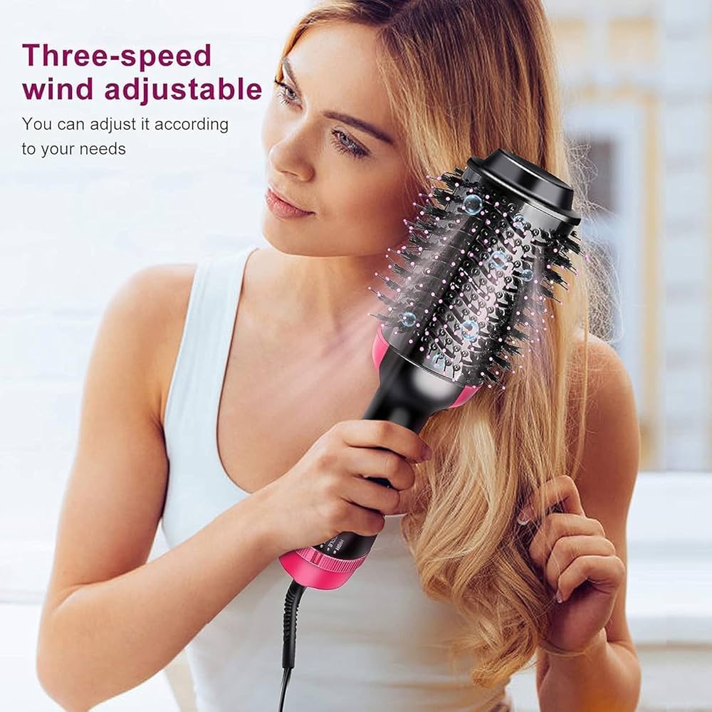 4-in-1 Hair Styling Brush Dryer Straightener Curler