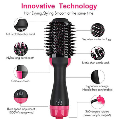 One Step Hot Air Brush hair dryer straightener
